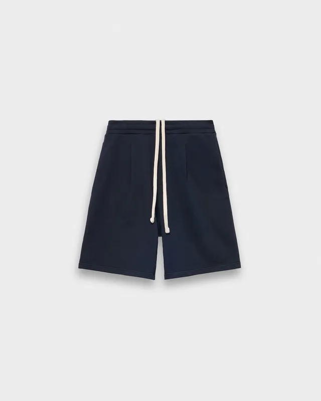 eightyfive-pleated-sweatshorts-shorts-navy-relaxed-fit-baumwolle image 1