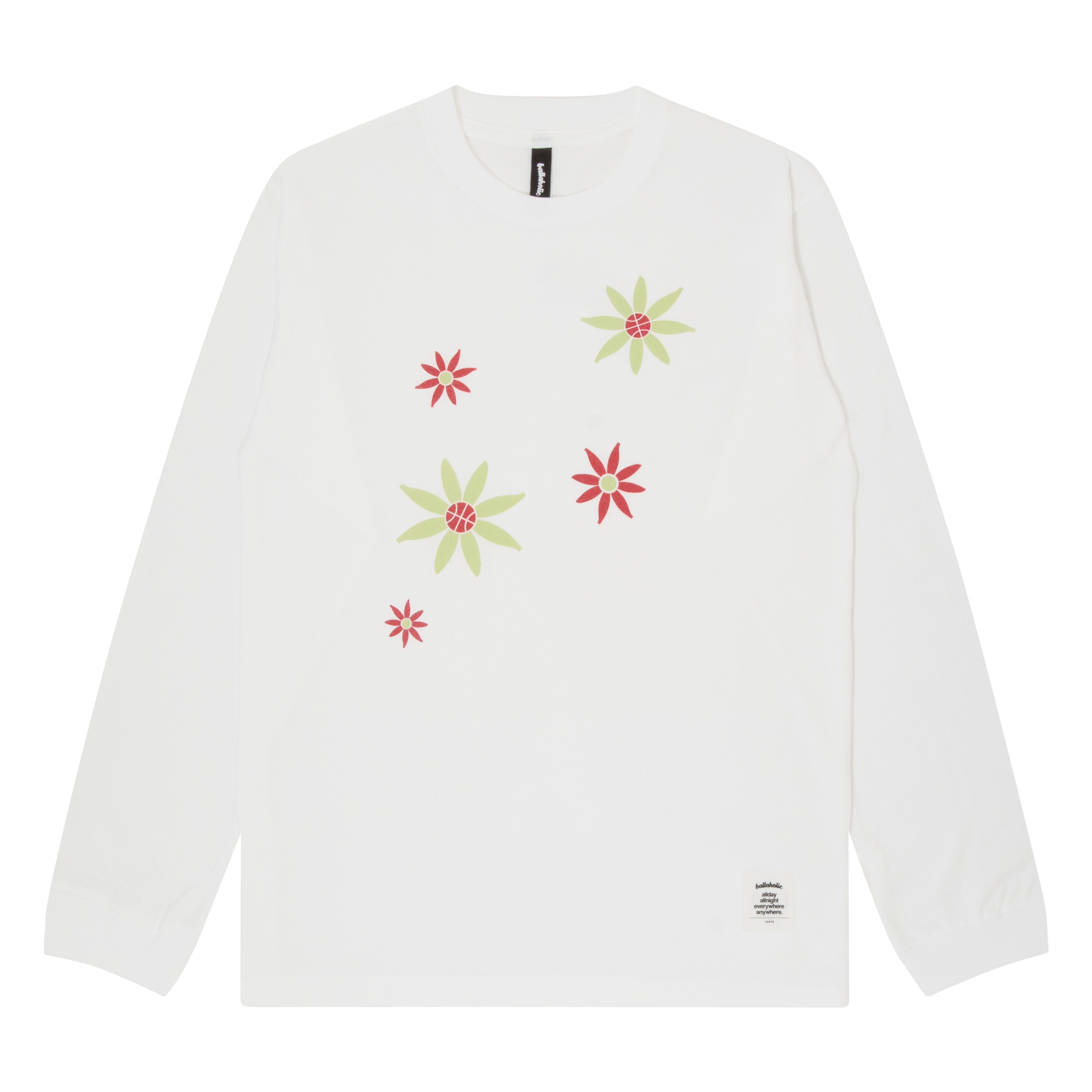 ballaholic-ball-panel-flower-long-tee-weiss-grafik image 1