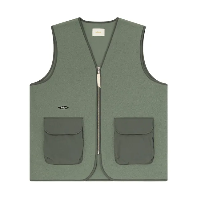 ballaholic-ball-panel-logo-fleece-zip-weste-slate-green image 1