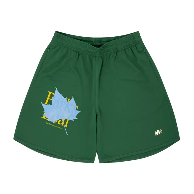 ballaholic-parks-leaf-zip-shorts-shorts-forest-green image 1