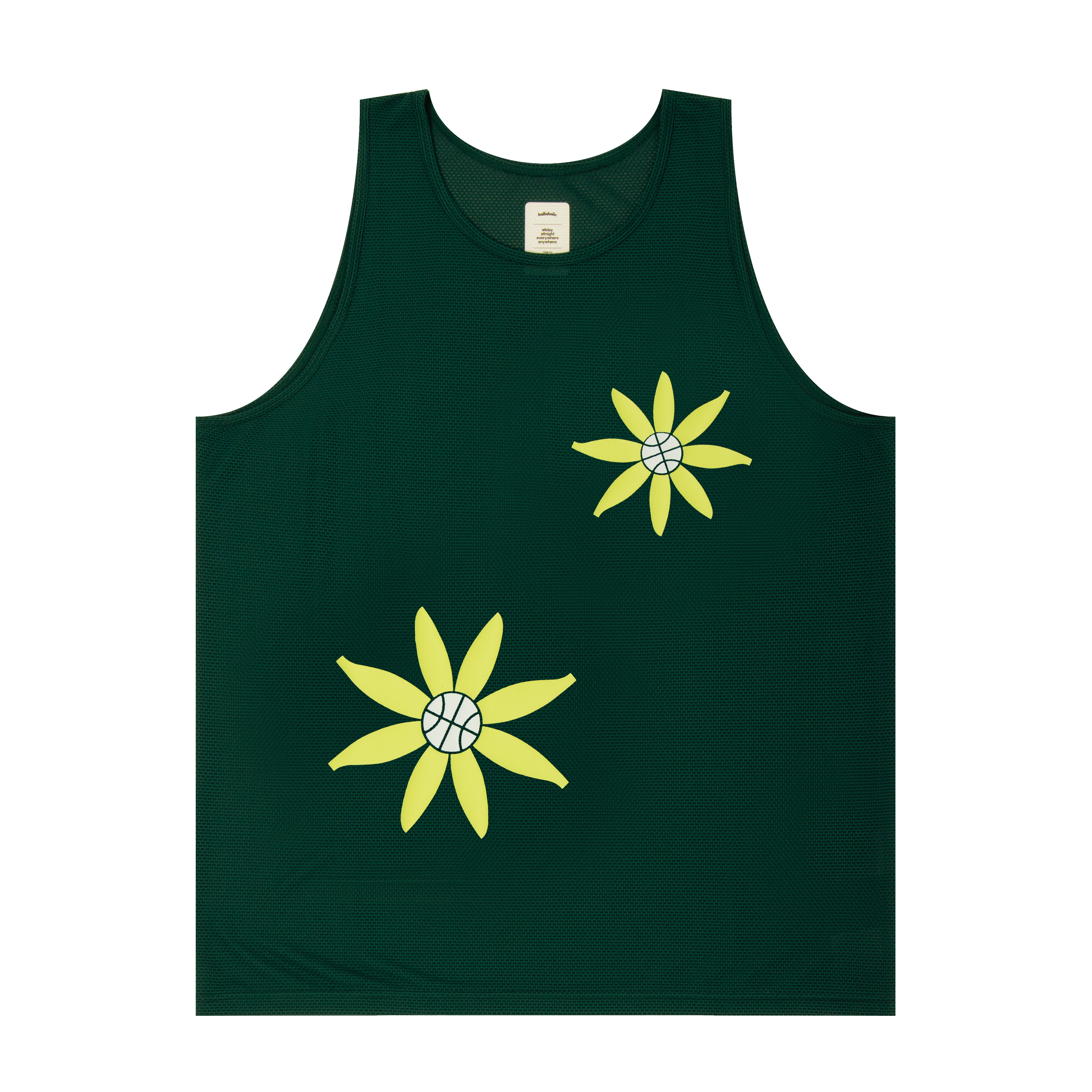 ballaholic-knit-mesh-ball-panel-flower-tank-top-dunkelgr-n-mesh image 1