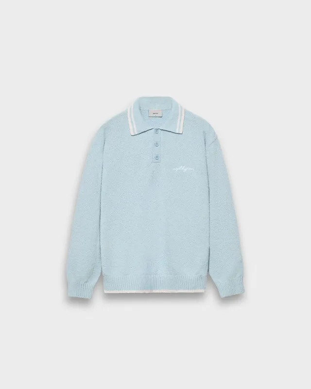 eightyfive-boucle-polo-longsleeve-polo-babyblue-regular image 1