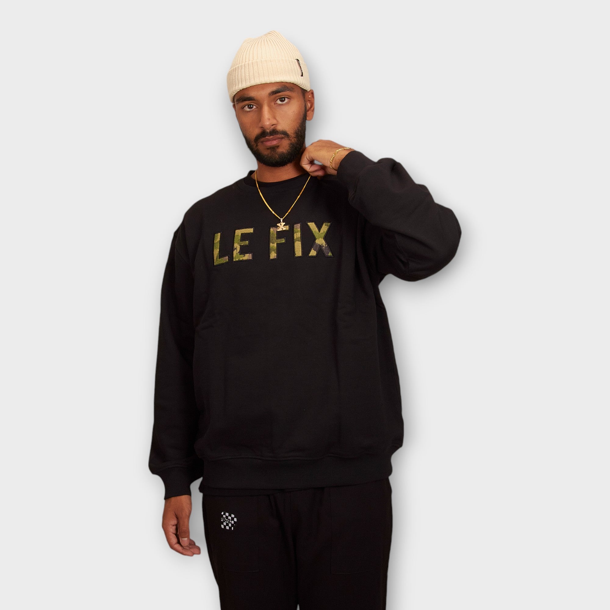 le-fix-wave-application-crewneck-schwarz-camo image 2