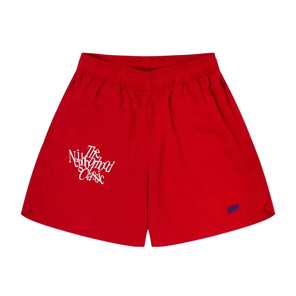 ballaholic-neighborhood-classic-zip-shorts-basketballshorts-rot image 1