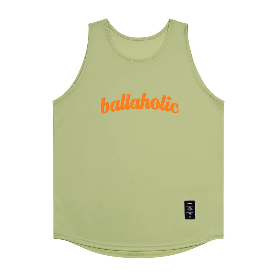 ballaholic-tanks-logo-tank-top-sage-green-orange image 1