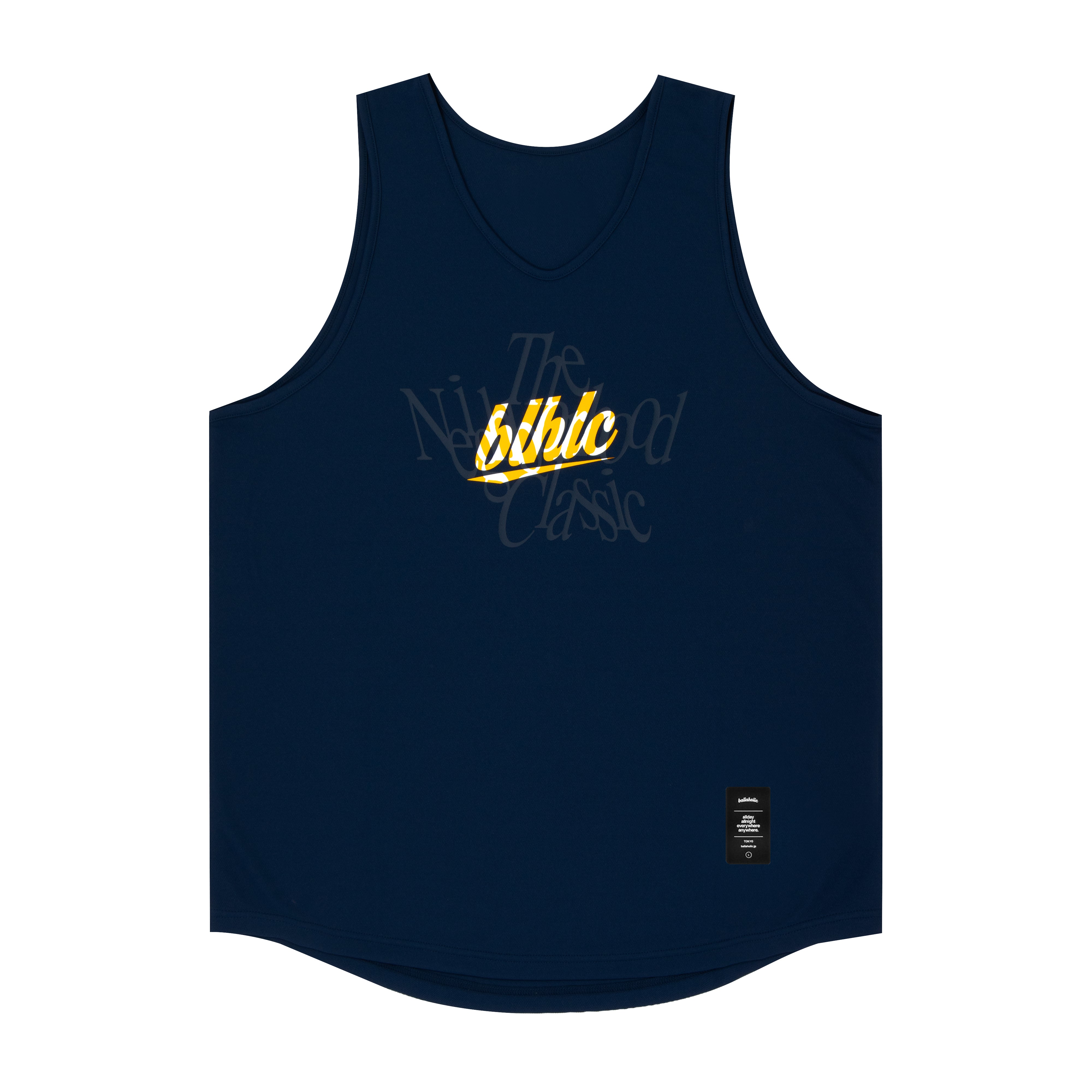 ballaholic-tanks-neighborhood-classic-tank-top-navy-yellow-basketball image 1