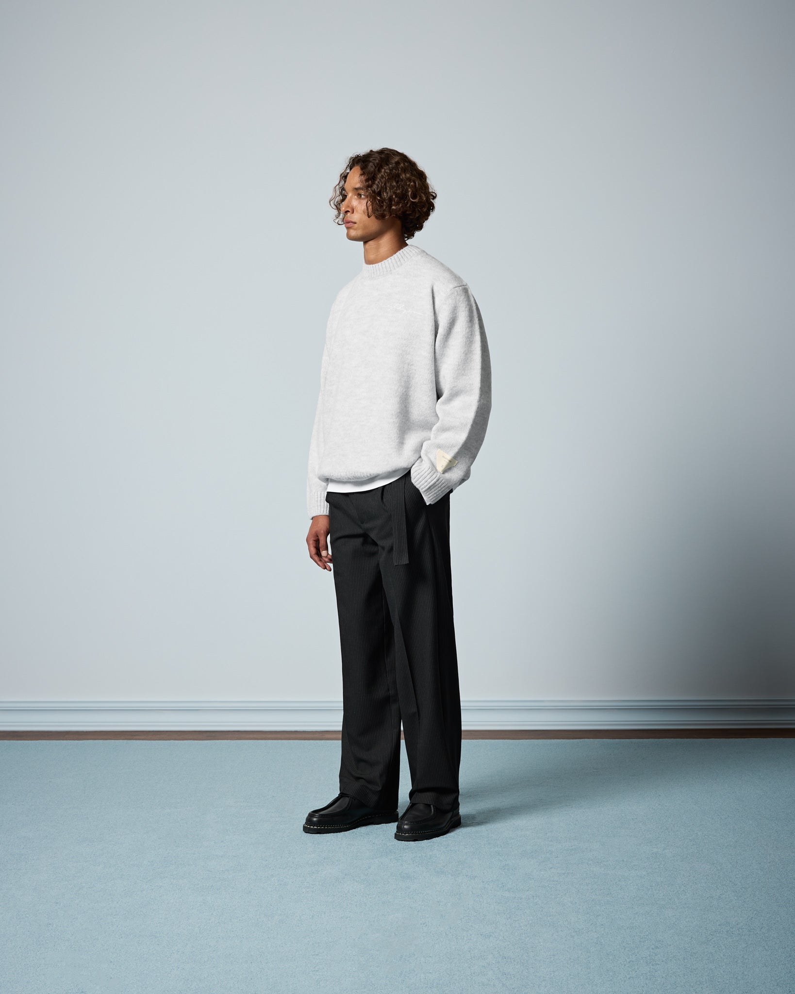 eightyfive-crew-neck-sweater-pullover-hellgrau-meliert image 5