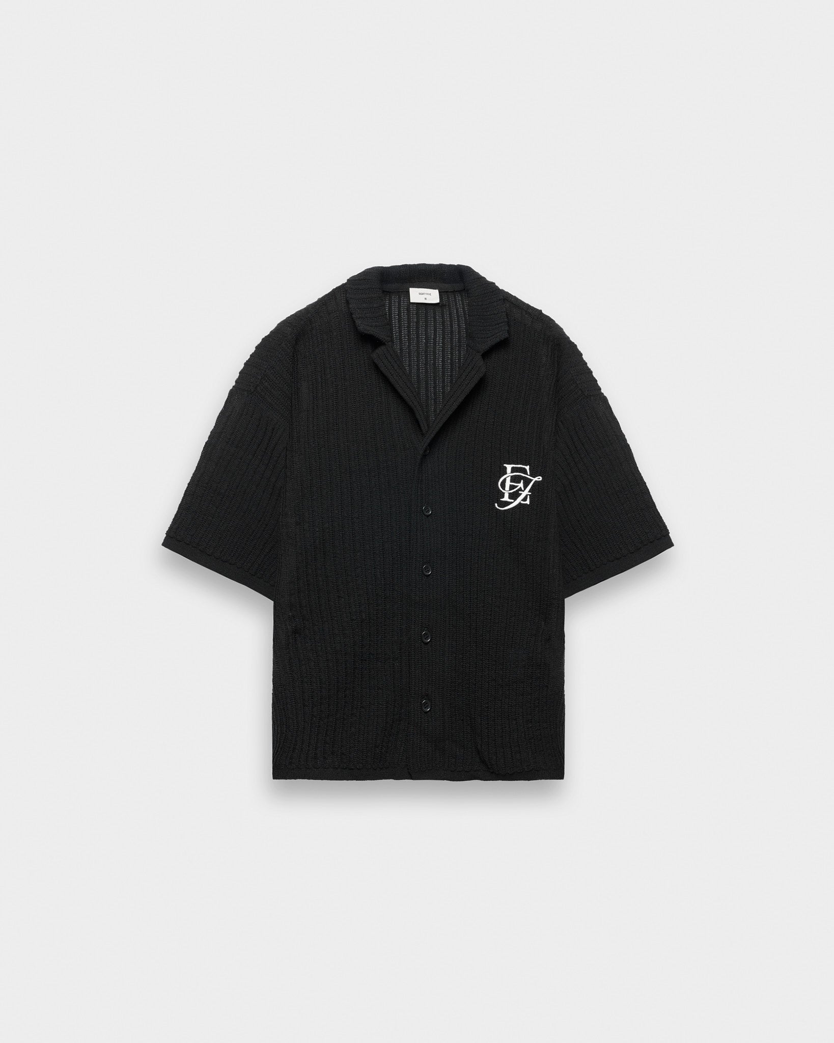 eightyfive-ef-contrast-knit-shirt-schwarz-oversized image 1
