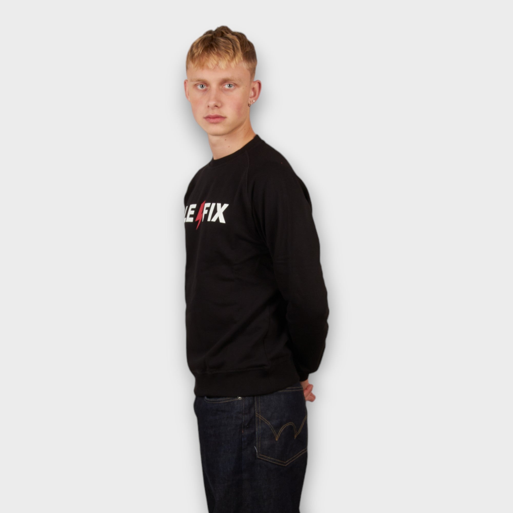le-fix-lightning-crew-sweatshirt-schwarz-baumwolle image 3