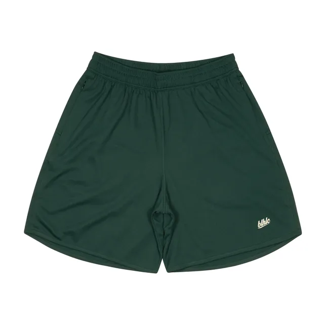 ballaholic-basic-zip-shorts-basketballshorts-dark-green-ivory-ziptaschen image 1