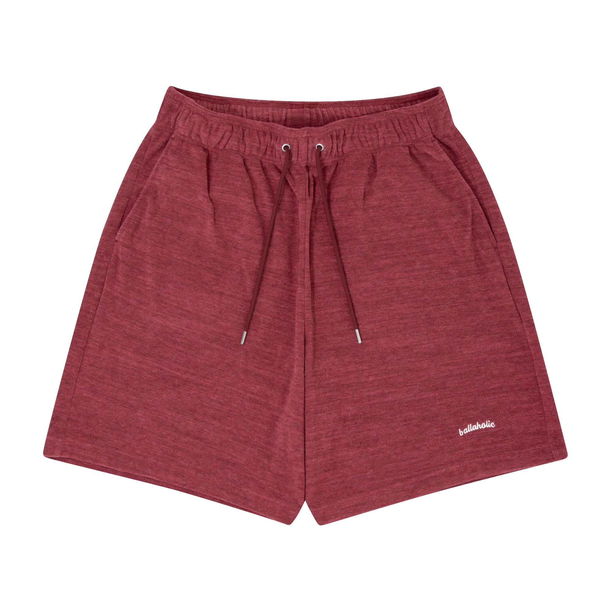 ballaholic-logo-pile-shorts-short-heather-red-stickerei image 1