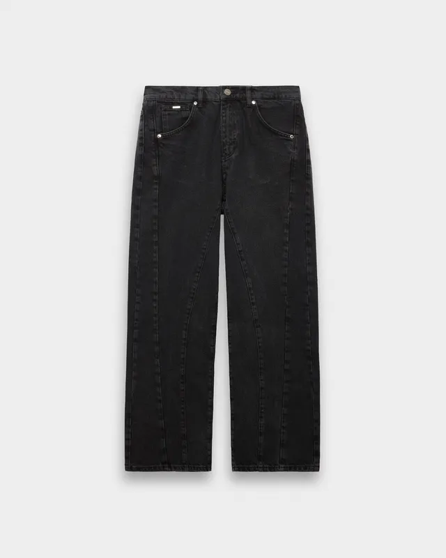 eightyfive-dividing-seam-loose-denim-schwarz-baumwolle image 1