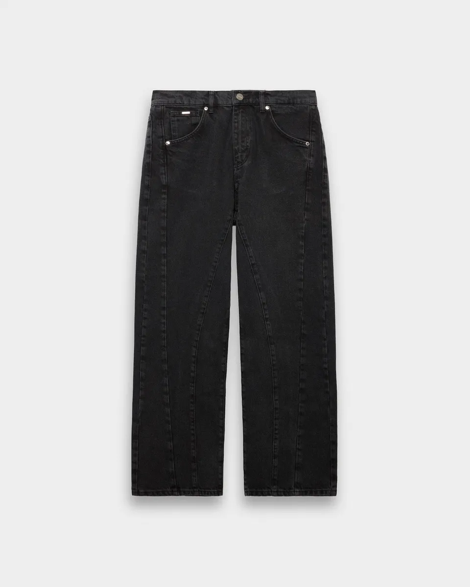eightyfive-dividing-seam-loose-denim-schwarz-baumwolle image 1