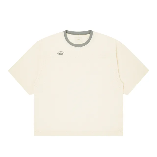 ballaholic-cotton-tees-blhlc-oval-logo-mesh-tee-ivory image 1