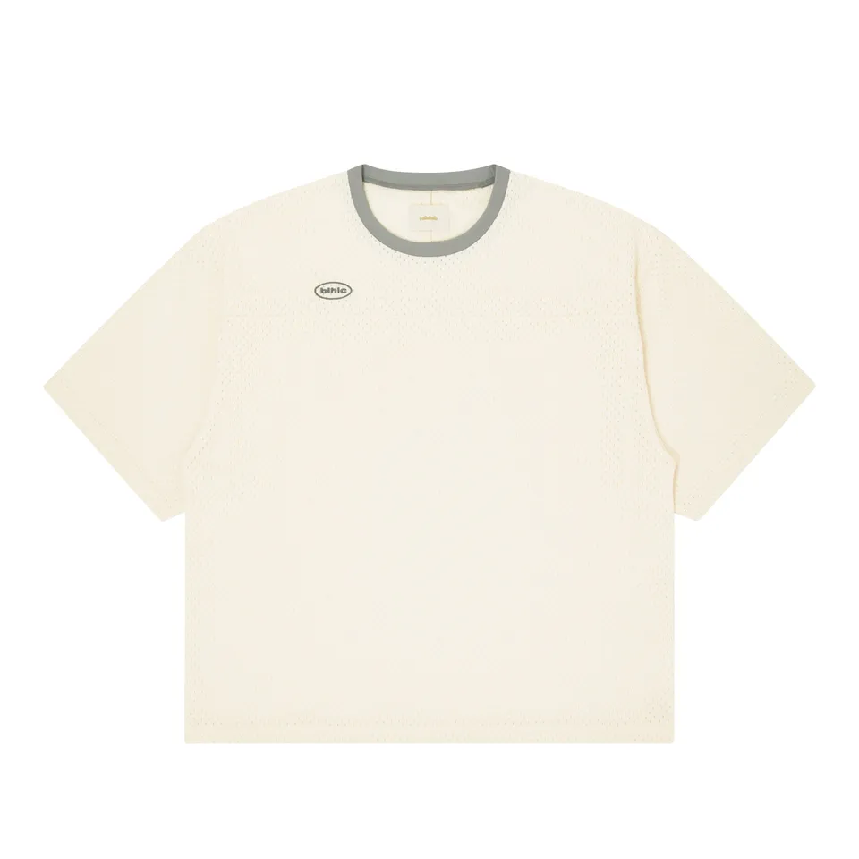 ballaholic-cotton-tees-blhlc-oval-logo-mesh-tee-ivory image 1