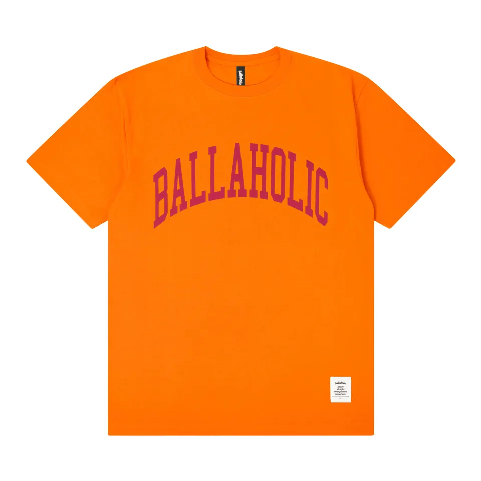 ballaholic-college-logo-tee-orange-hot-pink image 1