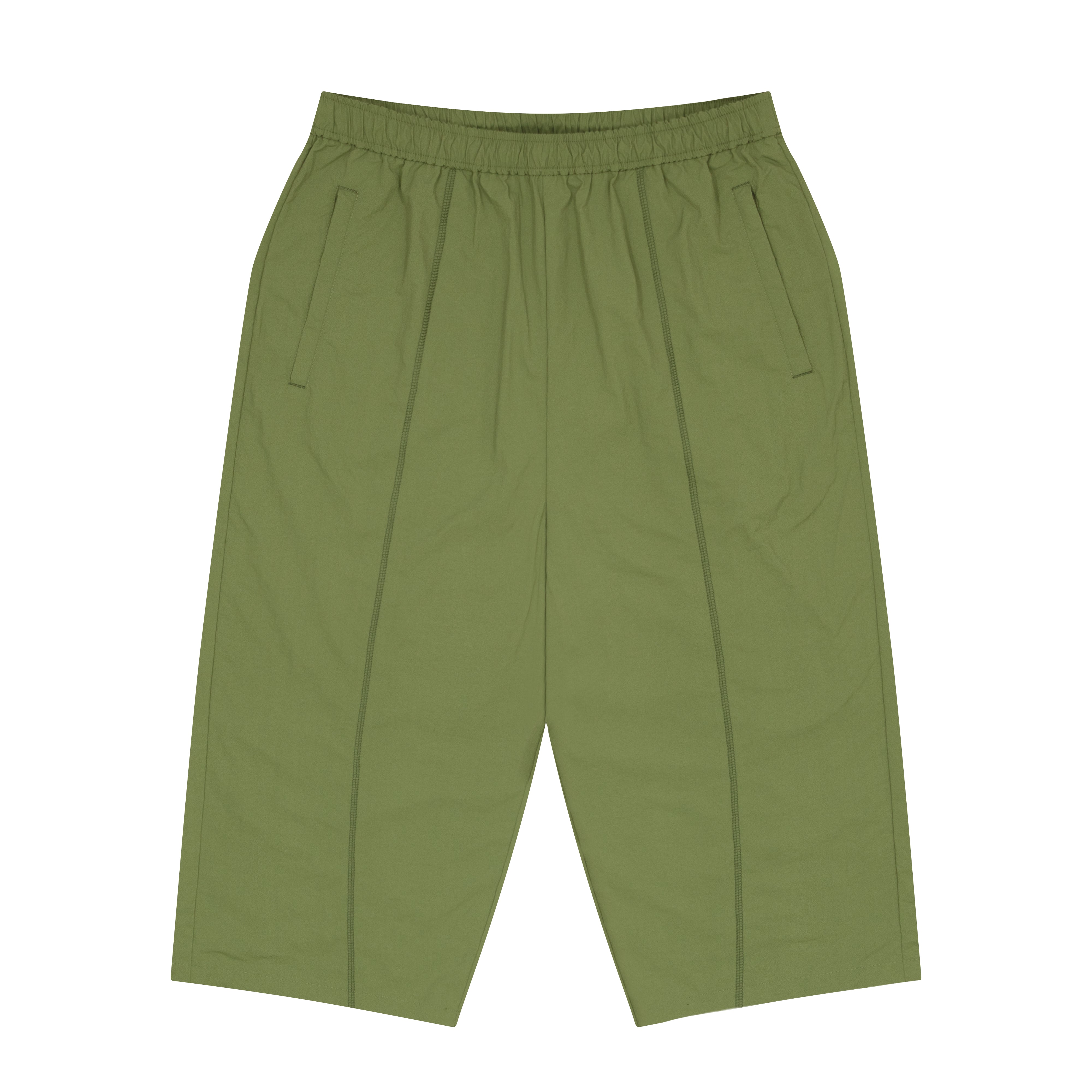 ballaholic-logo-nylon-cropped-pants-hose-light-olive-nylon image 1