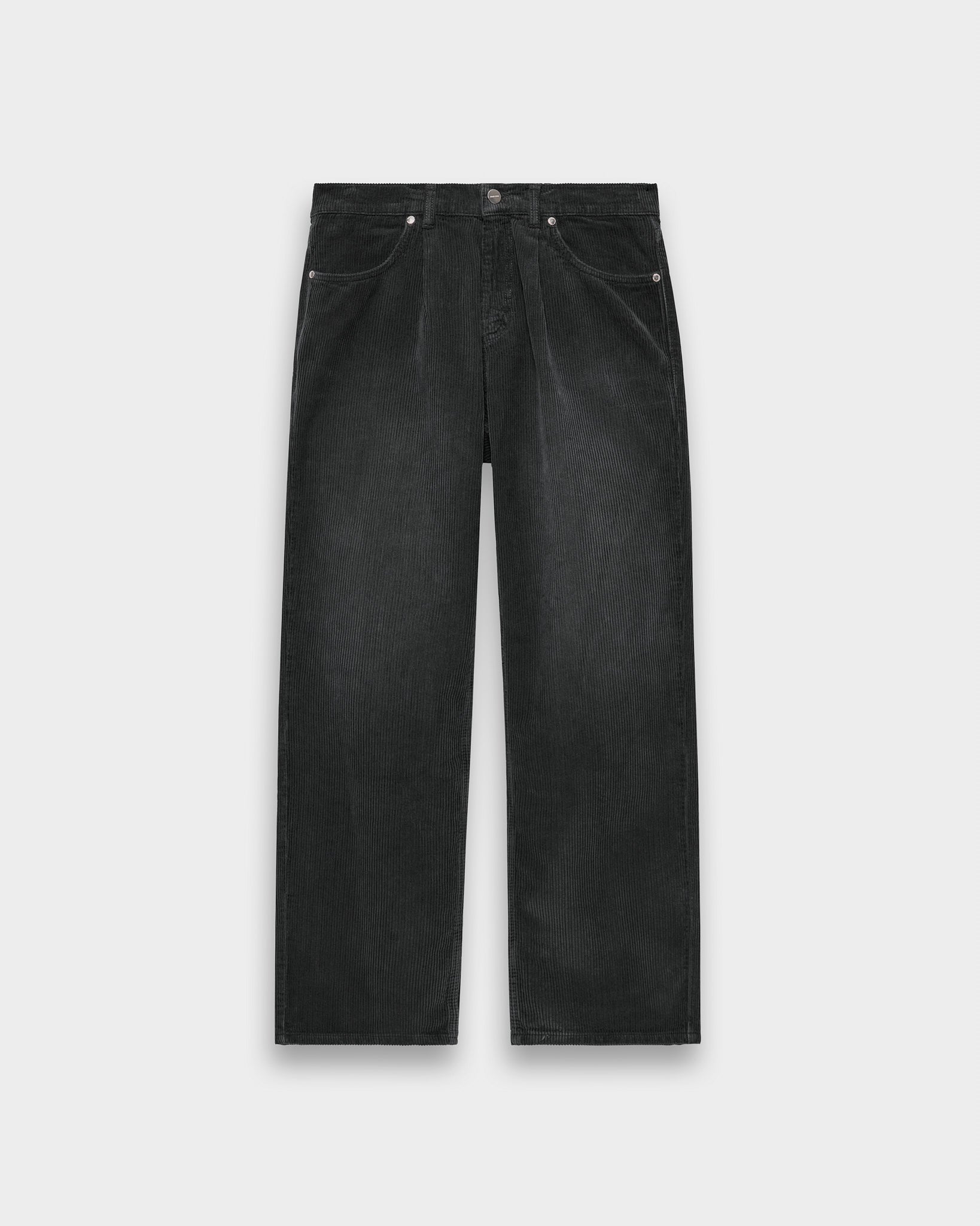 eightyfive-bottoms-washed-pleated-corduroy-pants-hose-grey-black-cord image 1
