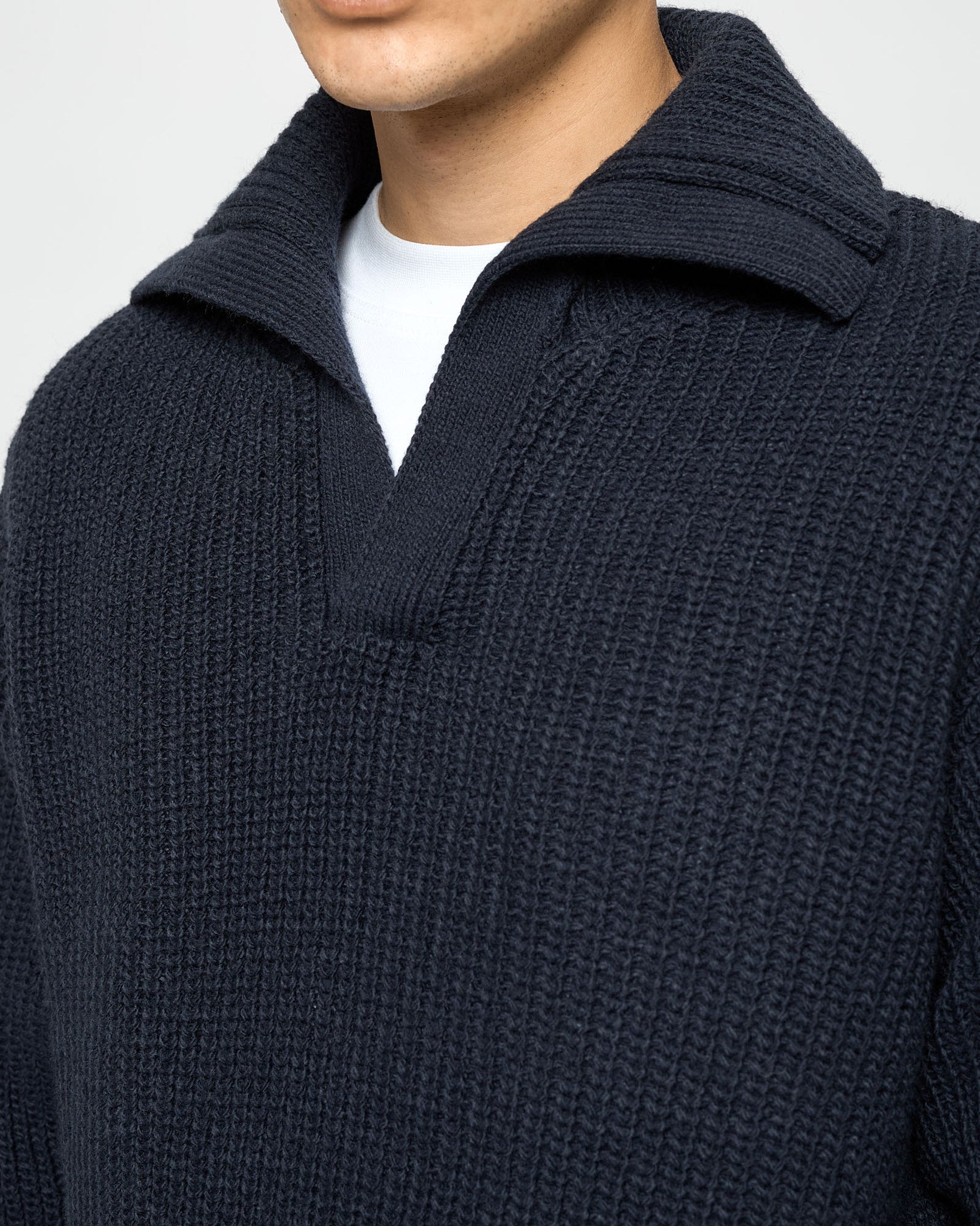 eightyfive-tops-knitted-polo-sweater-strickpullover-navy-grobstrick image 6