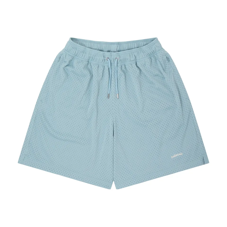 ballaholic-logo-mesh-zip-shorts-basketballshorts-hellblau-mit-schlitz image 1
