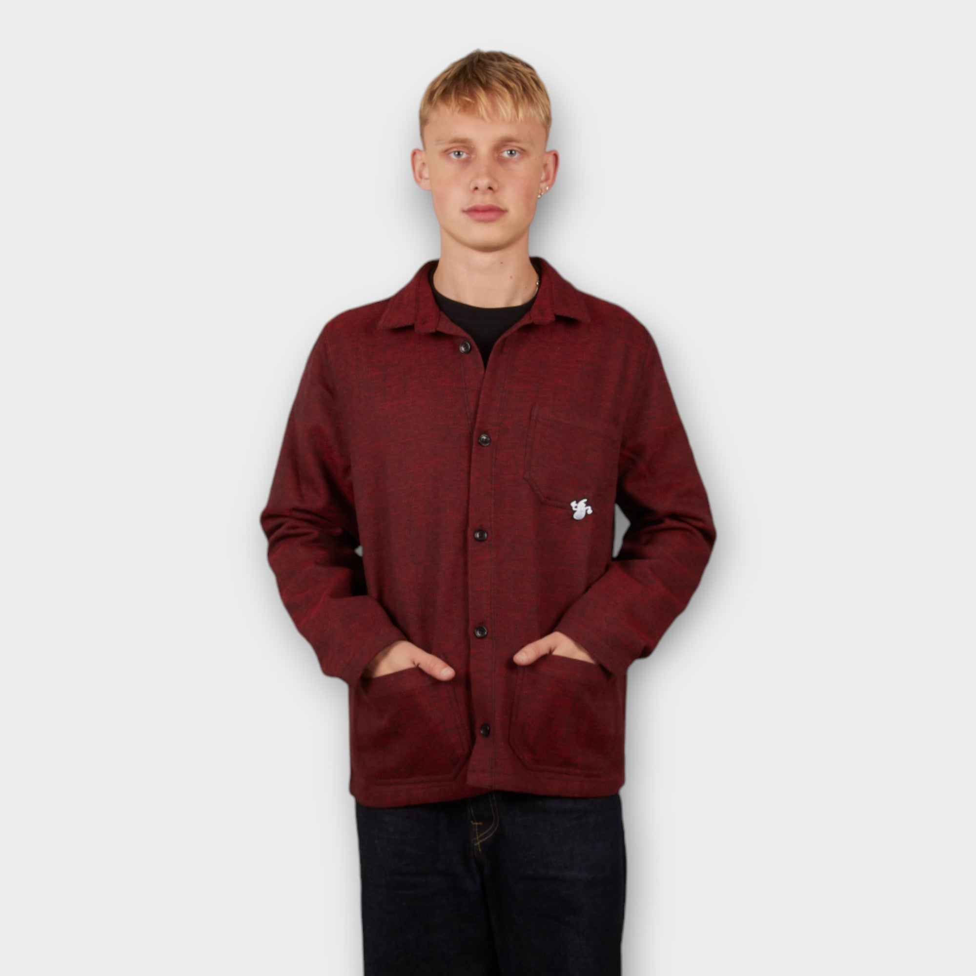 le-fix-x-sunniva-workers-hemd-maroon-wolle image 2