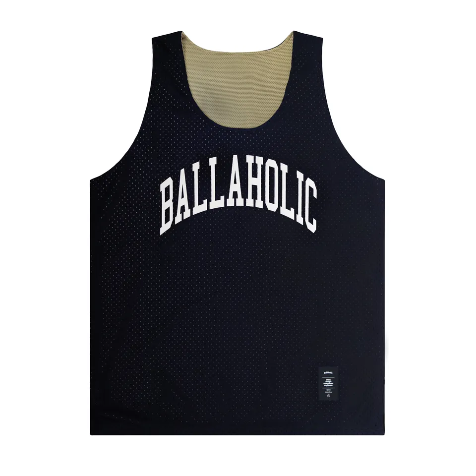 ballaholic-college-logo-streetmove-mesh-top-navy-taupe image 1
