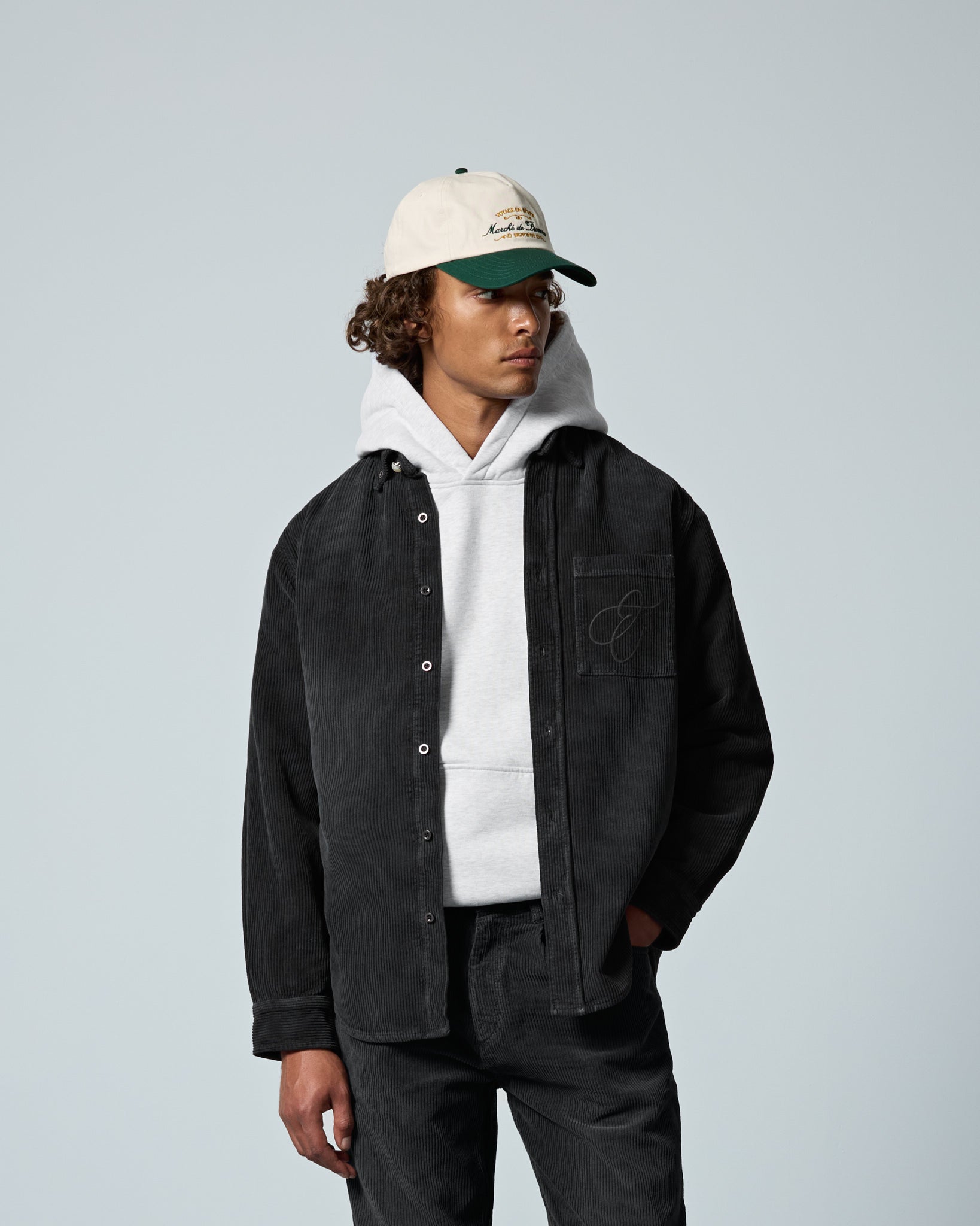 eightyfive-tops-washed-corduroy-button-down-hemd-grey-black image 3