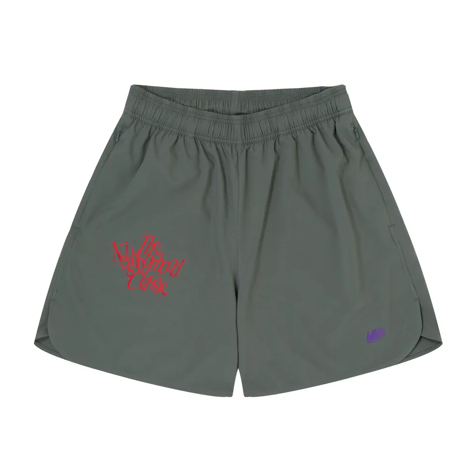 ballaholic-neighborhood-classic-zip-shorts-charcoal-gray image 1