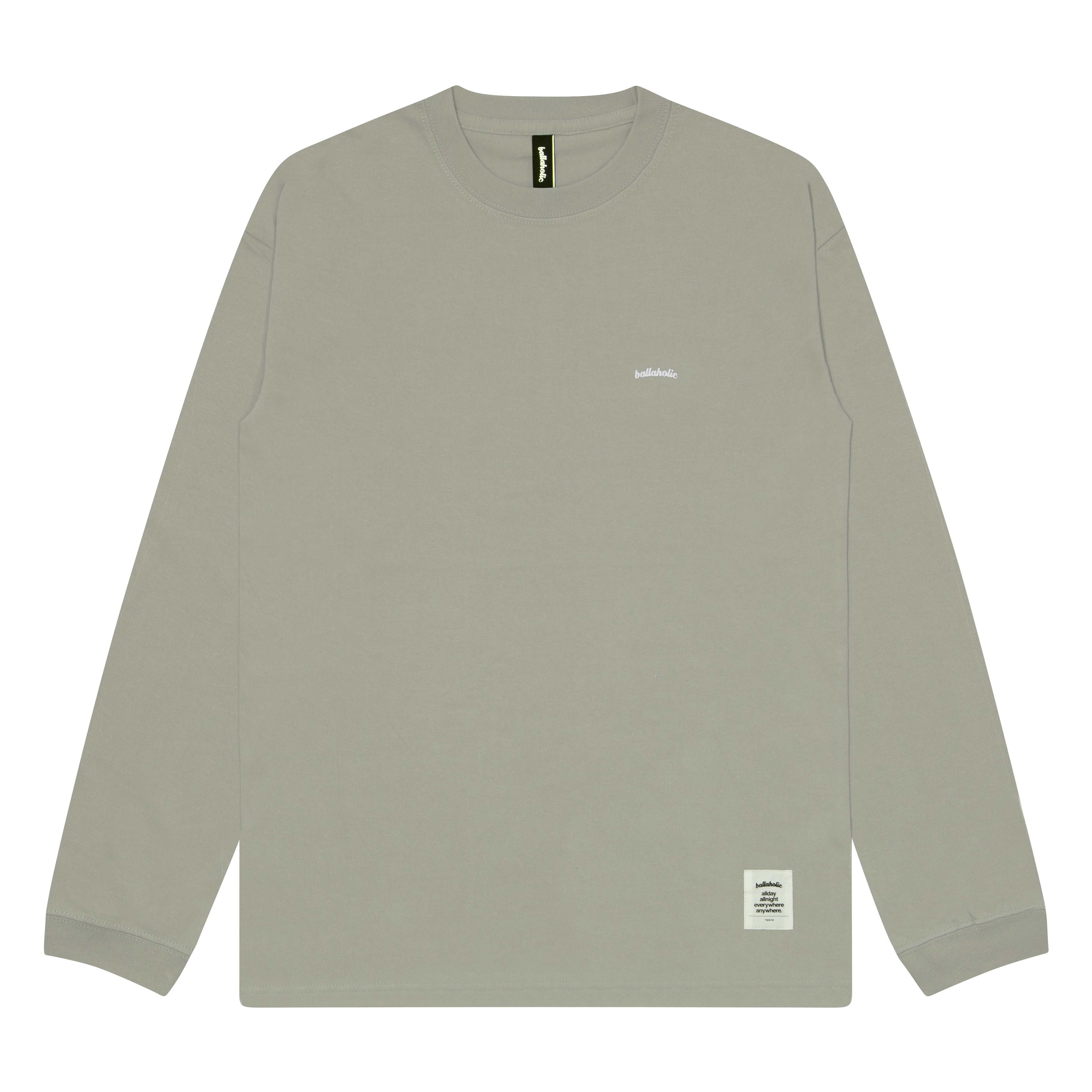 ballaholic-micro-logo-long-tee-longsleeve-stone-gray image 1