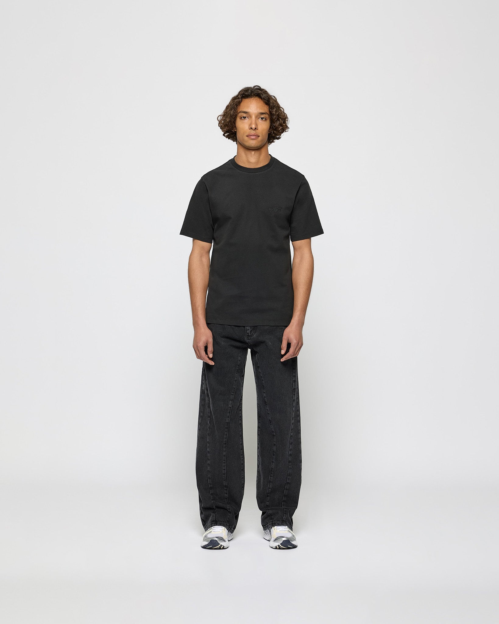 eightyfive-dividing-seam-loose-denim-schwarz-baumwolle image 3