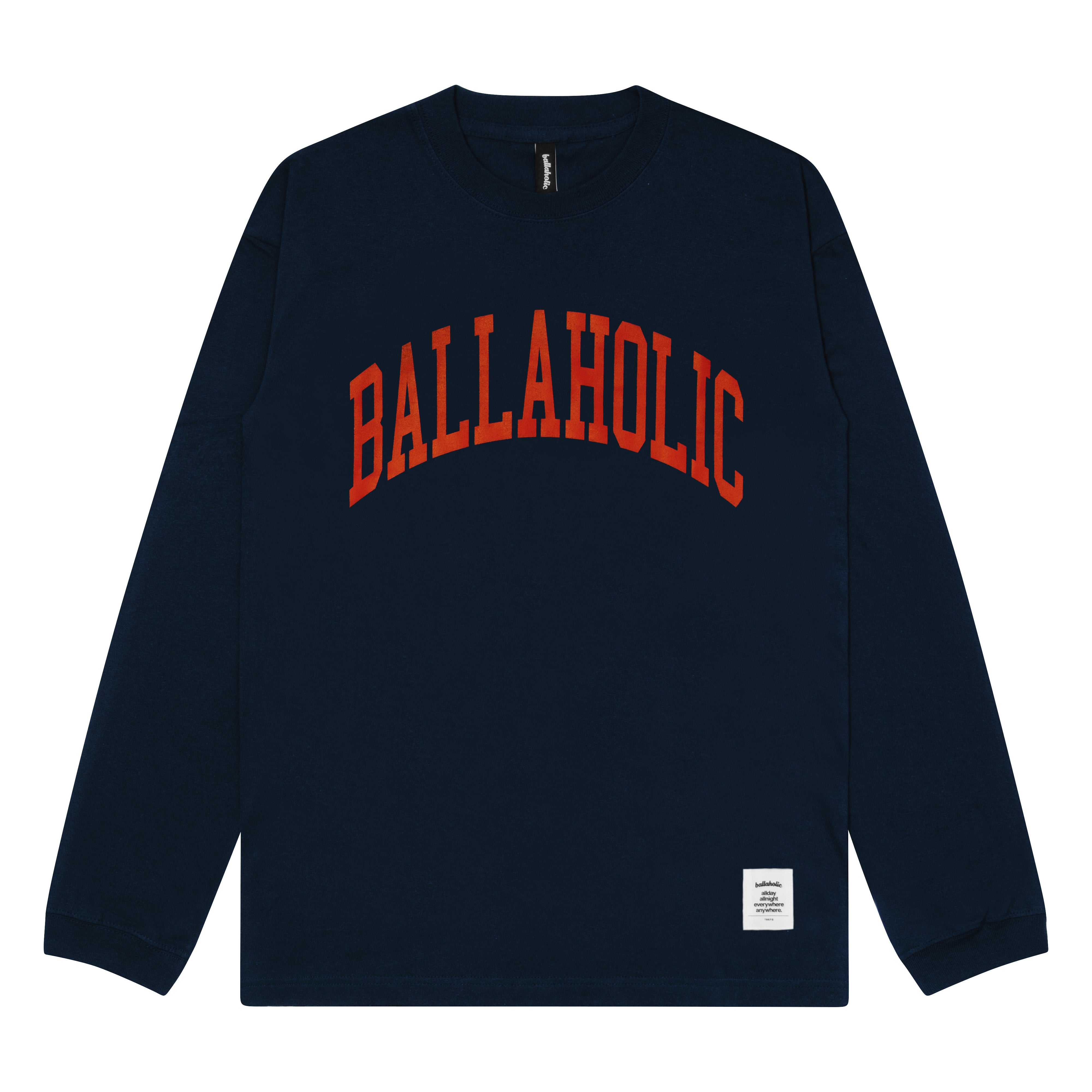ballaholic-cotton-long-tees-college-logo-longsleeve-navy-rot image 1