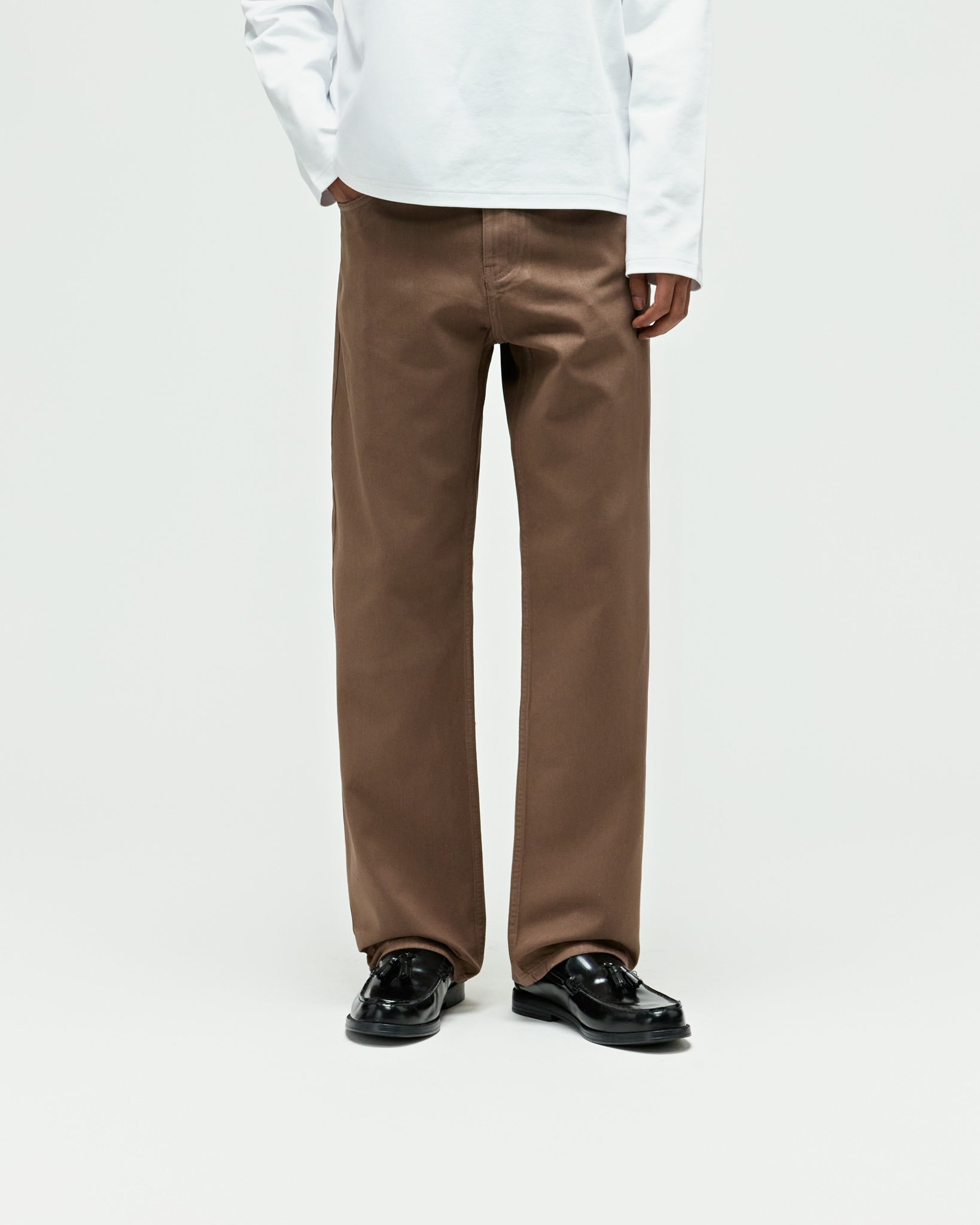 eightyfive-coated-straight-fit-denim-jeans-braun-32 image 3