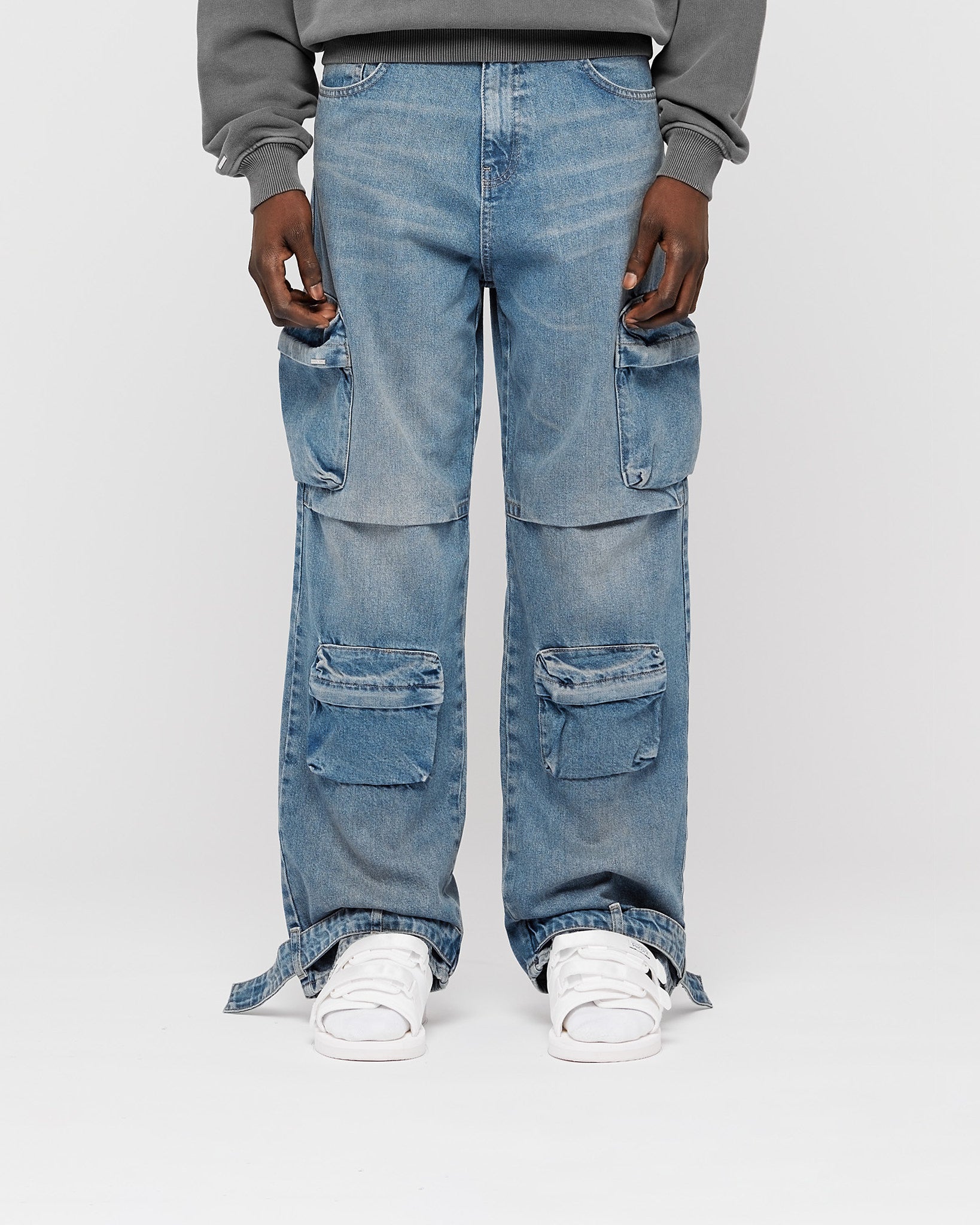 eightyfive-denim-baggy-cargo-pants-light-sand-wash image 2
