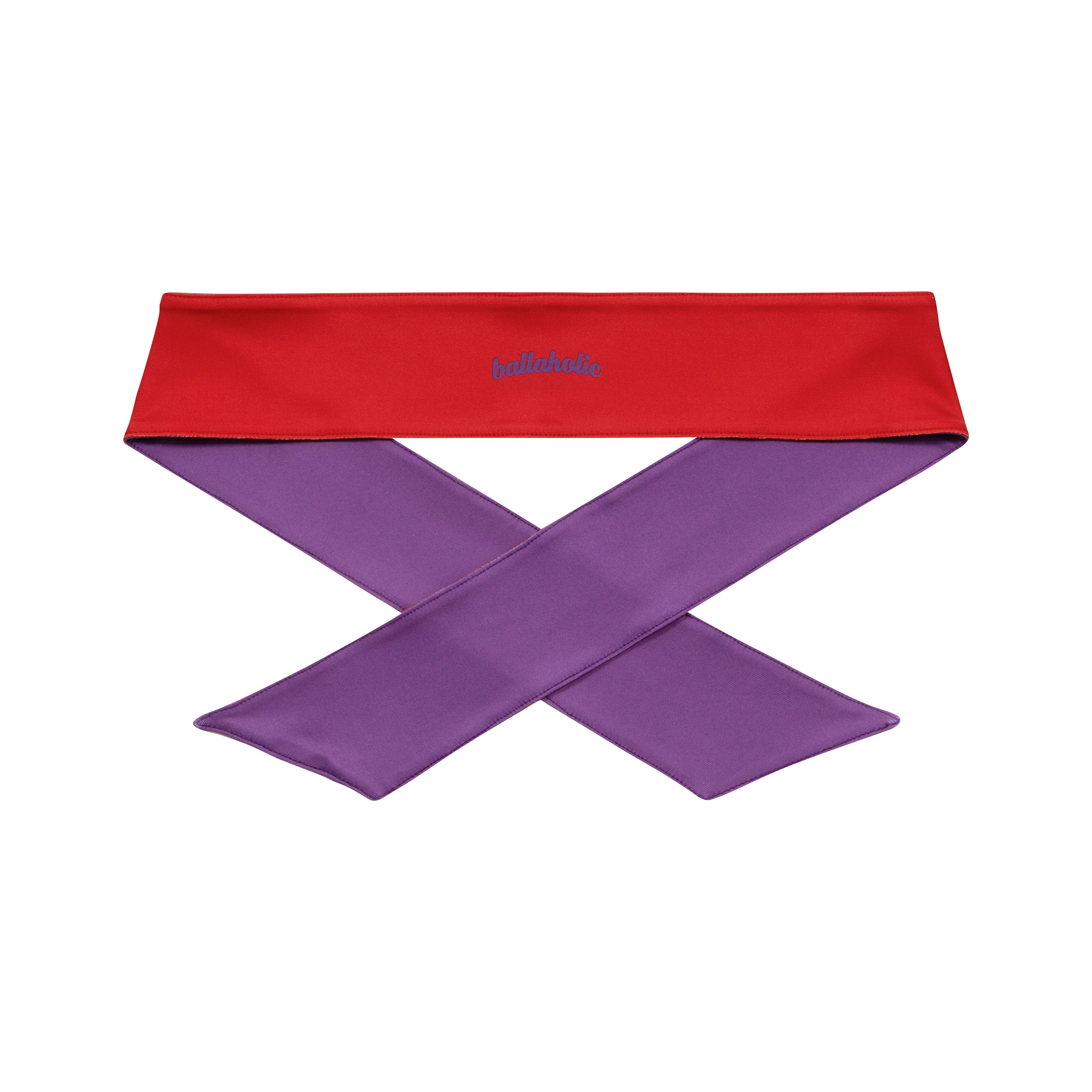 ballaholic-headwears-logo-head-tie-stirnband-rot-lila image 1