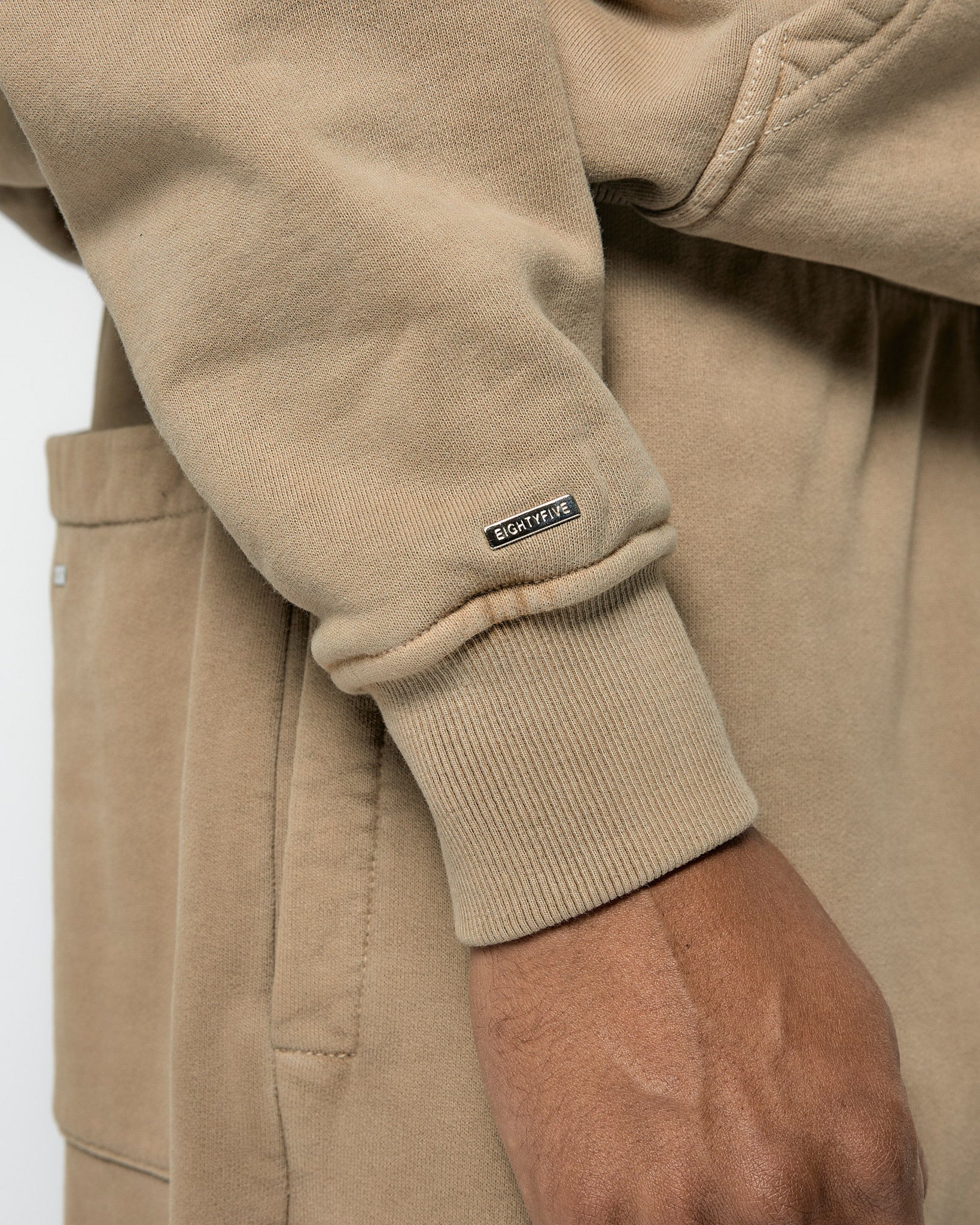 eightyfive-washed-premier-zip-hoodie-mocha-100-baumwolle image 6