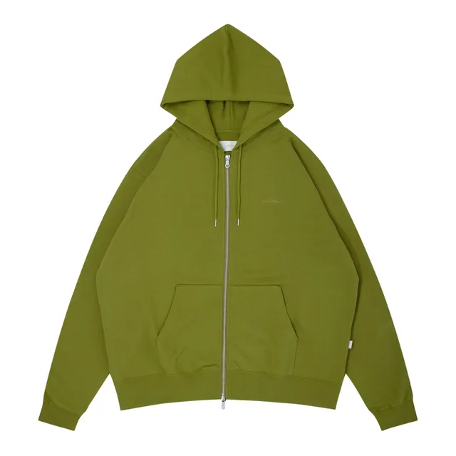 ballaholic-tops-small-logo-sweat-full-zip-hoodie-moosgr-n image 1