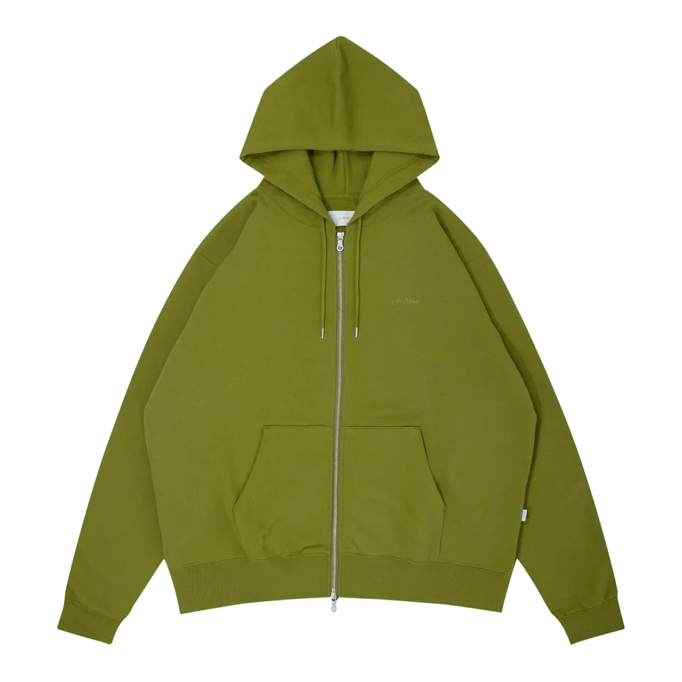 ballaholic-tops-small-logo-sweat-full-zip-hoodie-moosgr-n image 1