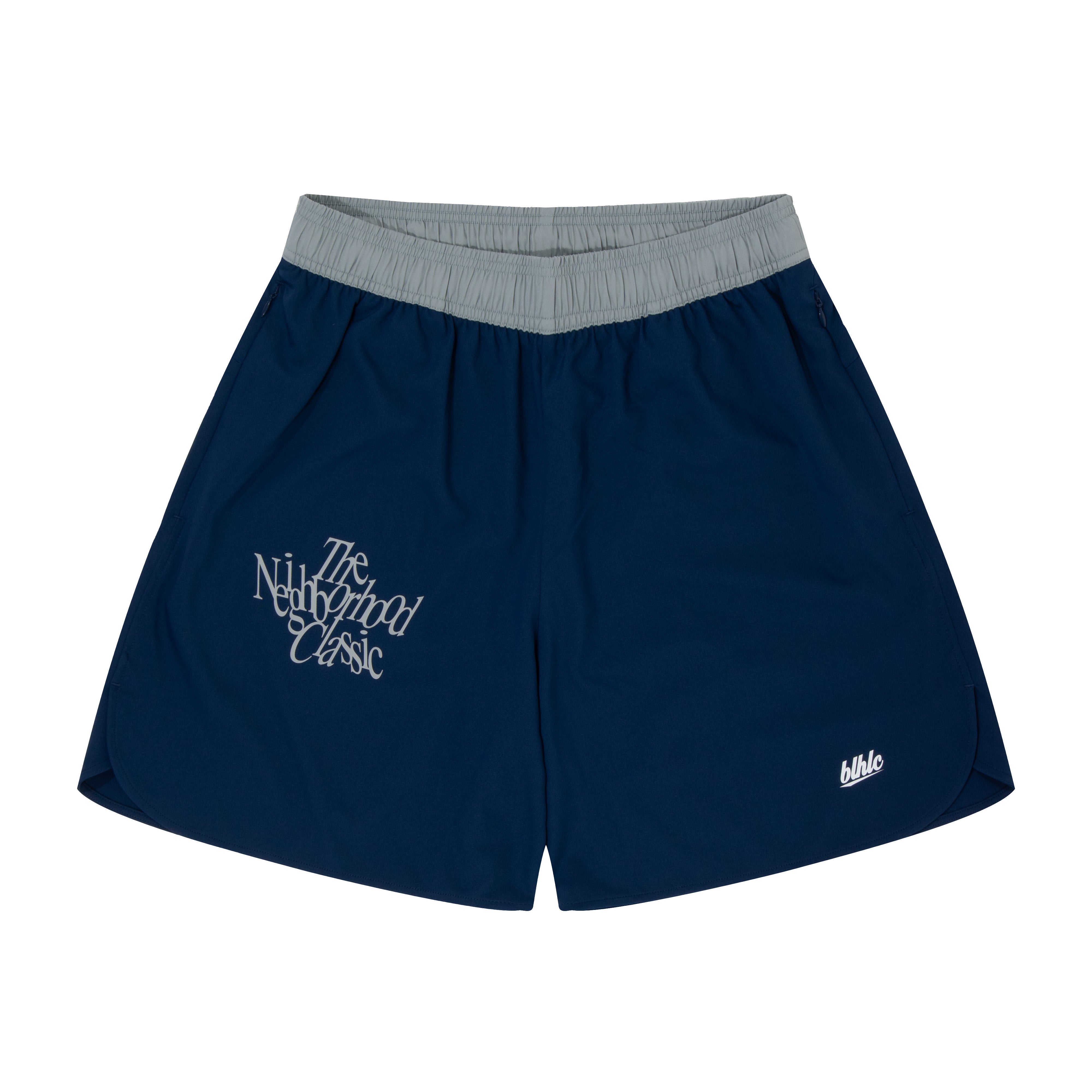 ballaholic-neighborhood-classic-zip-shorts-navy image 1