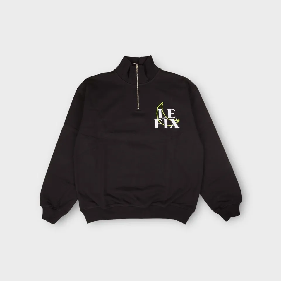 le-fix-moon-quarter-zip-sweatshirt-schwarz-zip image 1