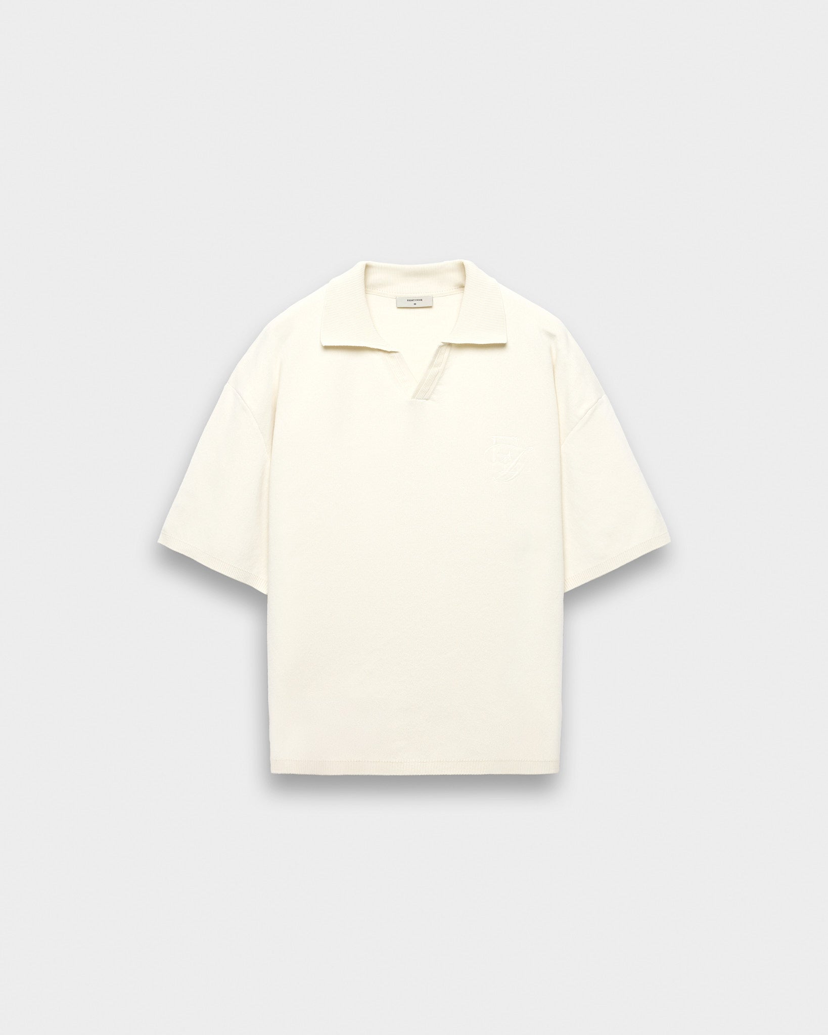 eightyfive-cropped-knit-polo-t-shirt-off-white-stickerei image 1