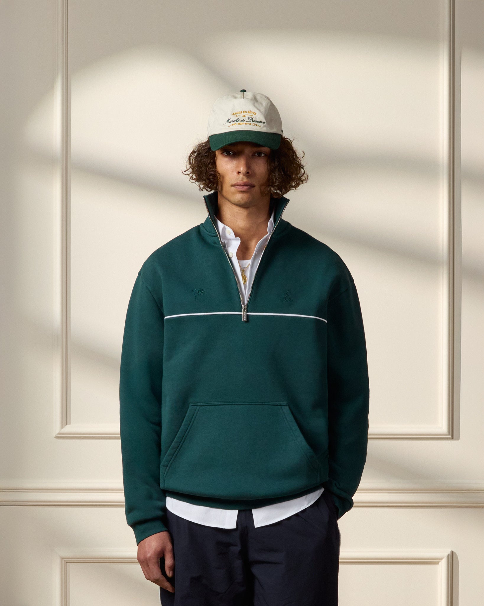 eightyfive-tops-quarter-zip-sweater-pine-green-baumwolle image 3