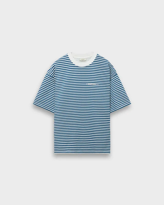 eightyfive-striped-contrast-t-shirt-blue-oversized-320gsm image 1