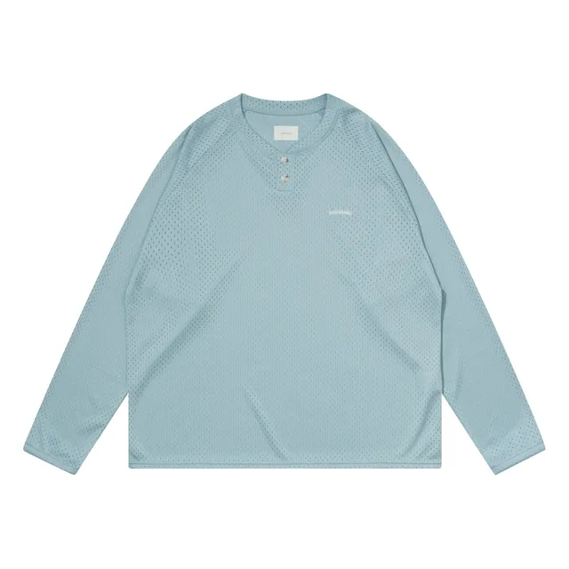 ballaholic-logo-mesh-long-shirt-langarmshirt-hellblau-mit-kragen image 1