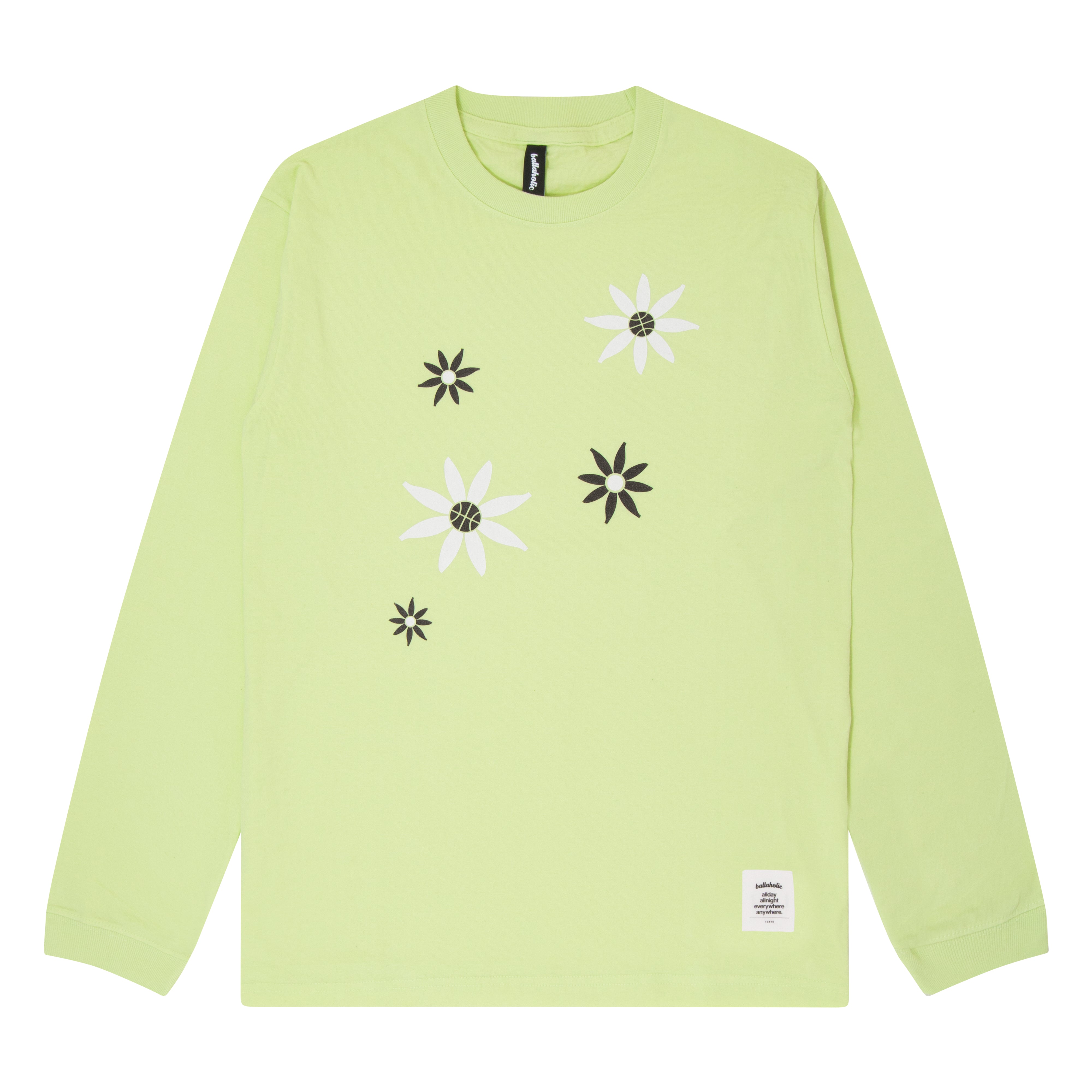 ballaholic-ball-panel-flower-long-tee-longsleeve-lime image 1