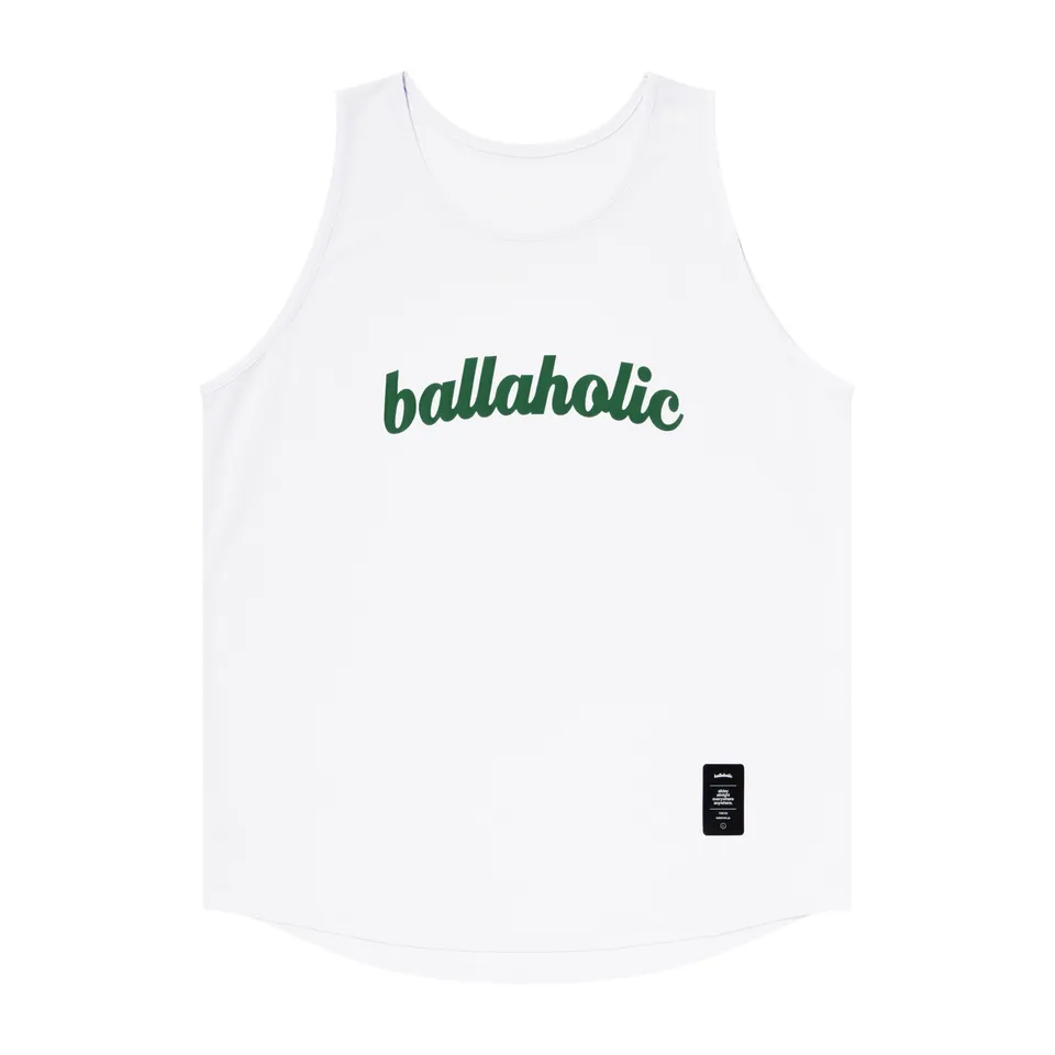 ballaholic-logo-tank-top-tanktop-white-dark-green image 1
