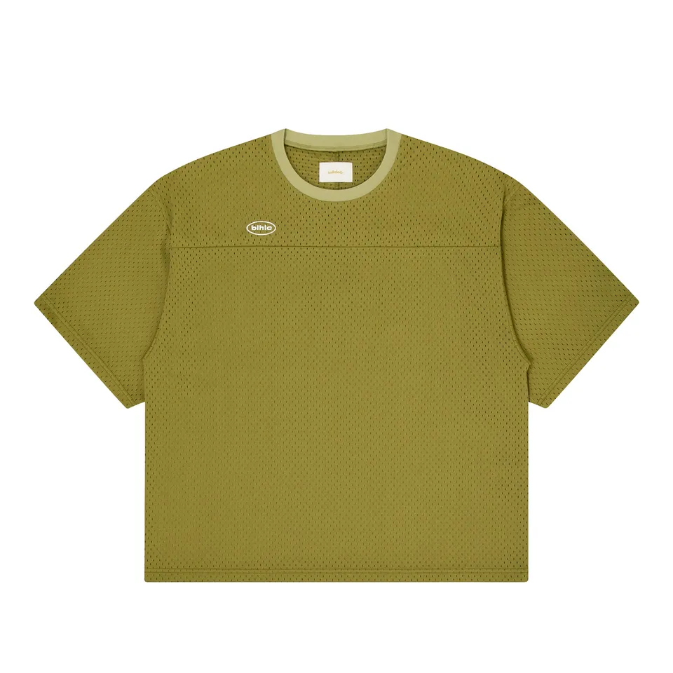 ballaholic-blhlc-oval-logo-mesh-tee-moss-t-shirt image 1