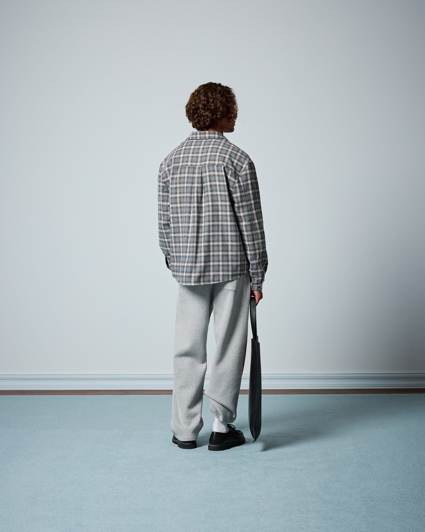 eightyfive-checked-shirt-flanellhemd-grey-melange-relaxed image 7