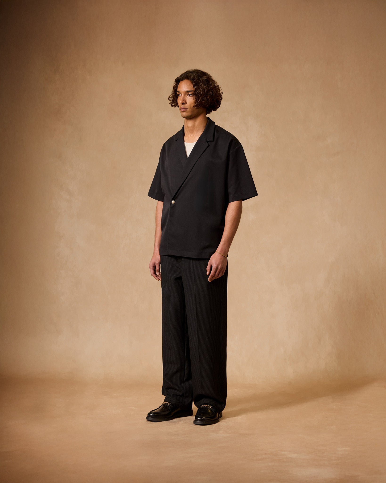eightyfive-pinstriped-regular-tailored-pants-hose-schwarz image 5