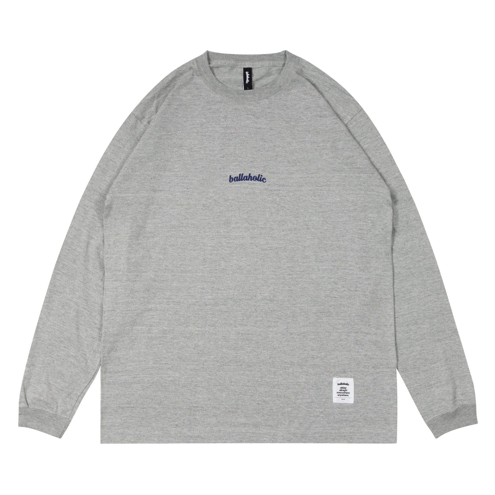 ballaholic-cotton-long-tees-small-logo-longsleeve-gray image 1