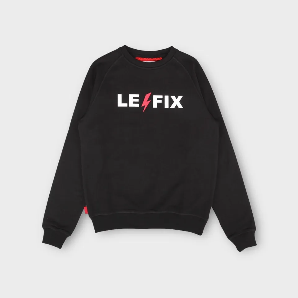 le-fix-lightning-crew-sweatshirt-schwarz-baumwolle image 1
